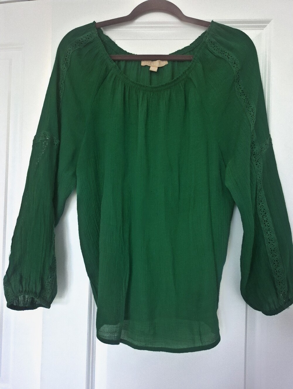 Green Boho Peasant Blouse - Women Tops